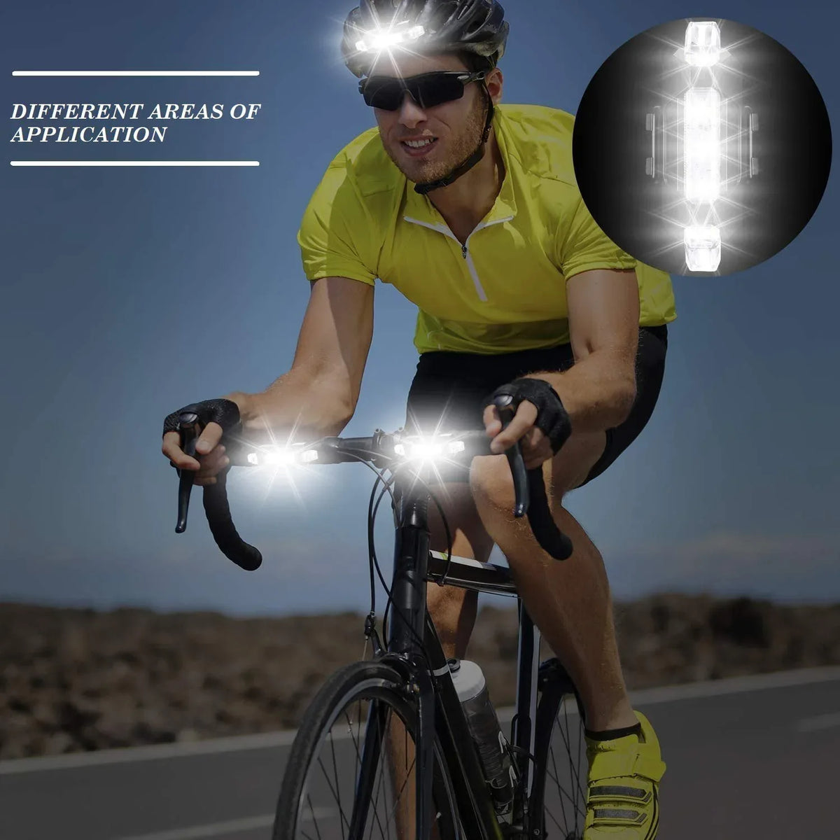 1560 Rechargeable Bicycle Front Waterproof Led Light (White) - Zidbik