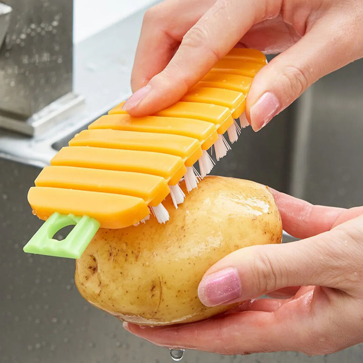 2950 Vegetable Scrubbing Brush Vegetable Scrubber Nontoxic Fruit Brush Carrot Shape Vegetable Brush For Potato For Vegetable - Zidbik