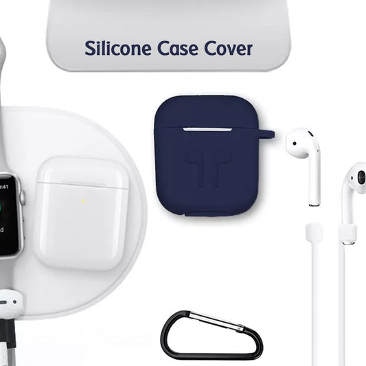 6473 Silicone Shockproof Protection Wireless Headphones Carrying Box Cover With Metal Keychain - Zidbik